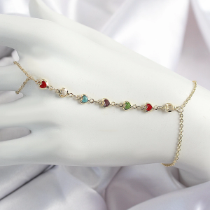 Pirinç Renkli Kalpli Zirkon Taşlı Y Model Gold Renk Kadın Şahmeran