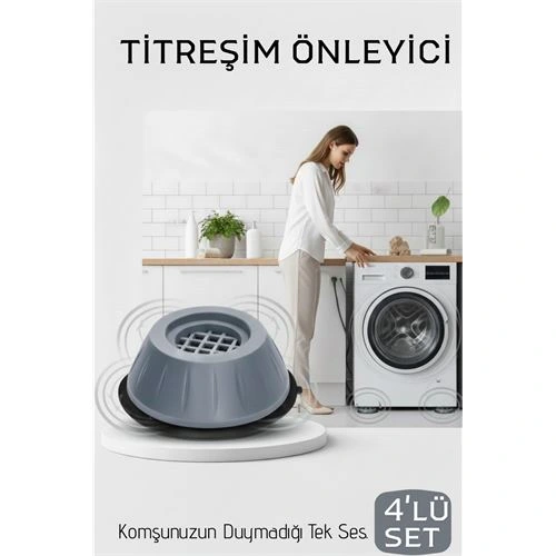 Premium 4'lü Titreşim Önleyici Kauçuk Ayak Seti - Ultra Sessiz ve Sarsıntısız Yıkama Teknolojisi 722564