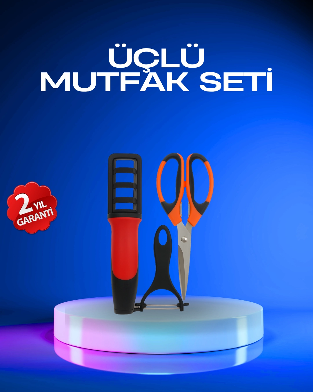 Profesyonel Mutfak Makas Seti – Kesim Makası + Soyacak + Bileyici 1 Profesyonel Mutfak Makas Seti – Kesim Makası + Soyacak + Bileyici