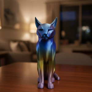 Rainbow Renkli Kedi Biblosu Dekoratif Masa ve Raf Süsü
