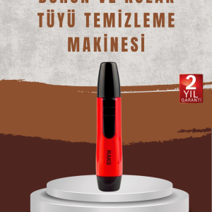 Raks Leo Burun Kulak Tüy Alma Makinesi 45 dk Şarj Süreli Kırmızı