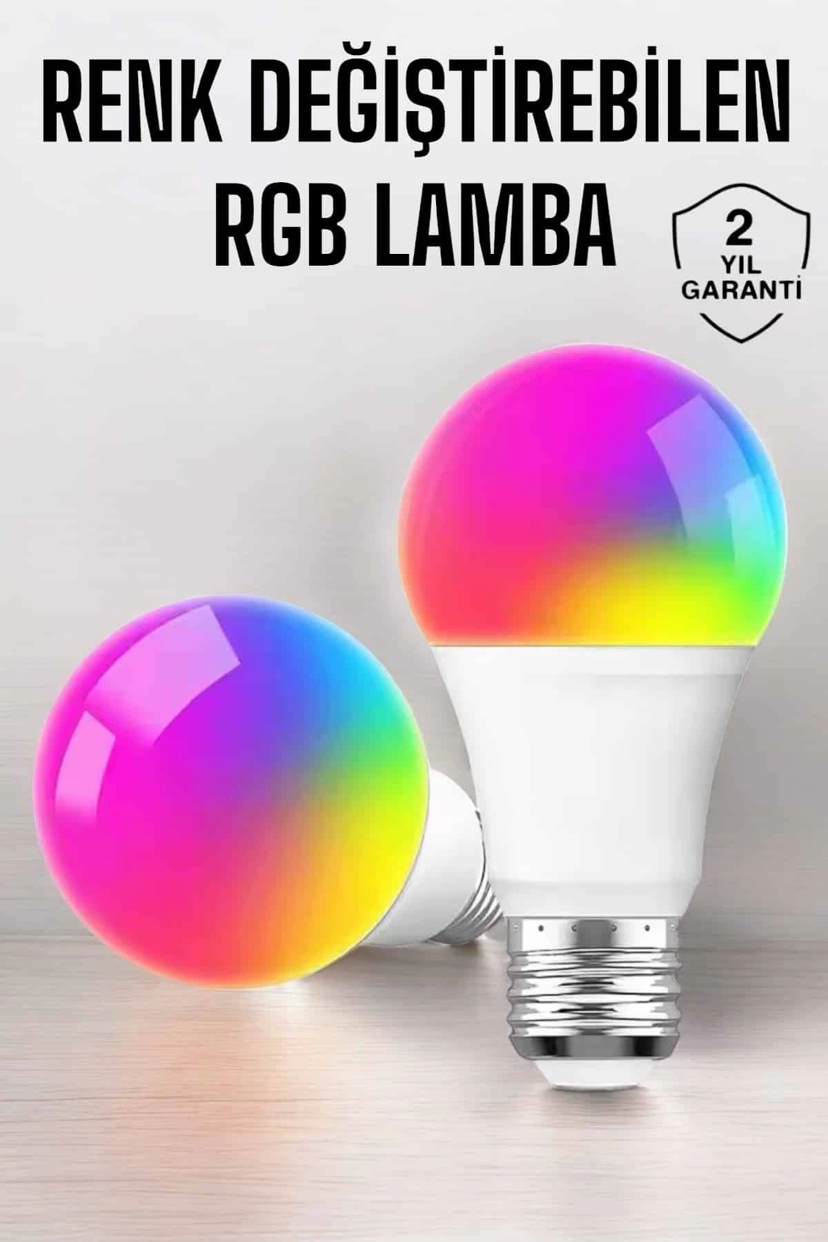 Renk Değiştirebilen RGB Işıklı Led Ampul A+Enerji 15 Watt Led Işık 1 Renk Değiştirebilen RGB Işıklı Led Ampul A+Enerji 15 Watt Led Işık