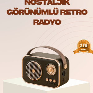 Retro Bluetooth Radyo – Nostaljik Tasarım, TF Kart ve USB Destekli