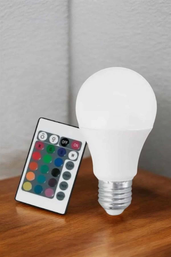 RGB Led Lamba Led Işık Ampul Renk Değiştirebilen 100 Watt 1 RGB Led Lamba Led Işık Ampul Renk Değiştirebilen 100 Watt
