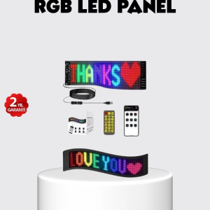 RGB LED Panel – USB Güç Girişli, GIF ve Yazı Gösterimli Akıllı Ekran