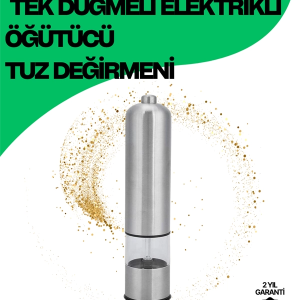 Şeffaf Hazneli Elektrikli Tuz Karabiber Öğütücü Pilli Taşınabilir Mutfak Aleti