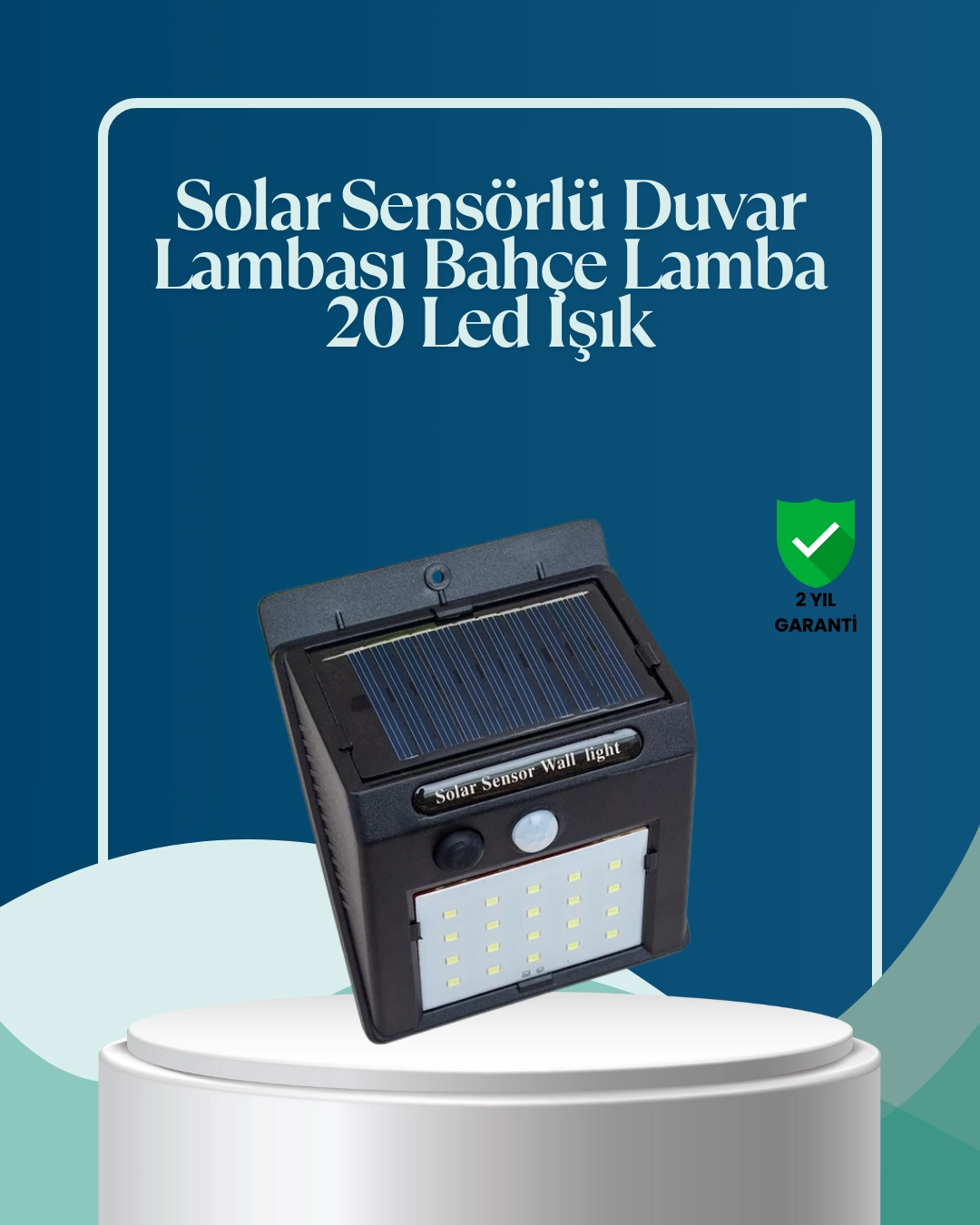 Sensörlü 20 LED Solar Duvar Lambası 3 Metre Algılama Mesafesi 1 Sensörlü 20 LED Solar Duvar Lambası 3 Metre Algılama Mesafesi