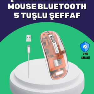 Sessiz ve Ergonomik Kablosuz Fare - 30 Gün Kullanım, 2 Modlu Bağlantı