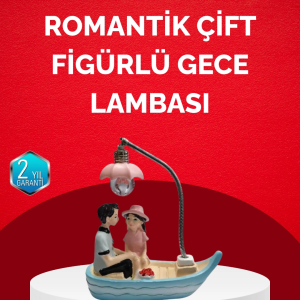 Sevgililer Günü İçin Romantik Çift Figürlü Dekoratif Gece Lambası