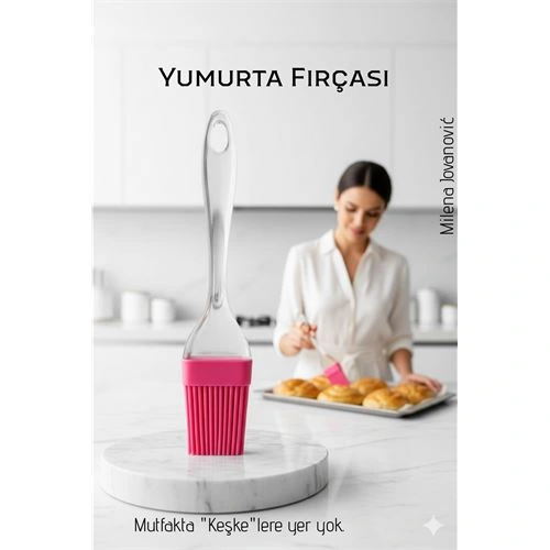 Silikon Yumurta ve Yağlama Fırçası- Isıya Dayanıklı Kompakt Mutfak Yardımcısı 722587