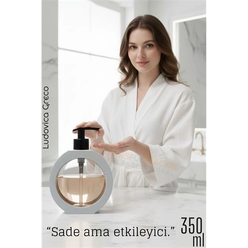 Sıvı Sabunluk – Kırık Beyaz Renk, 350 ml,  Modern Tasarım 722350