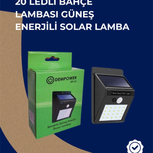 Solar Enerjili 20 LED Duvar Lambası | Hareket Sensörlü, Su Geçirmez, Kablo Gerektirmez