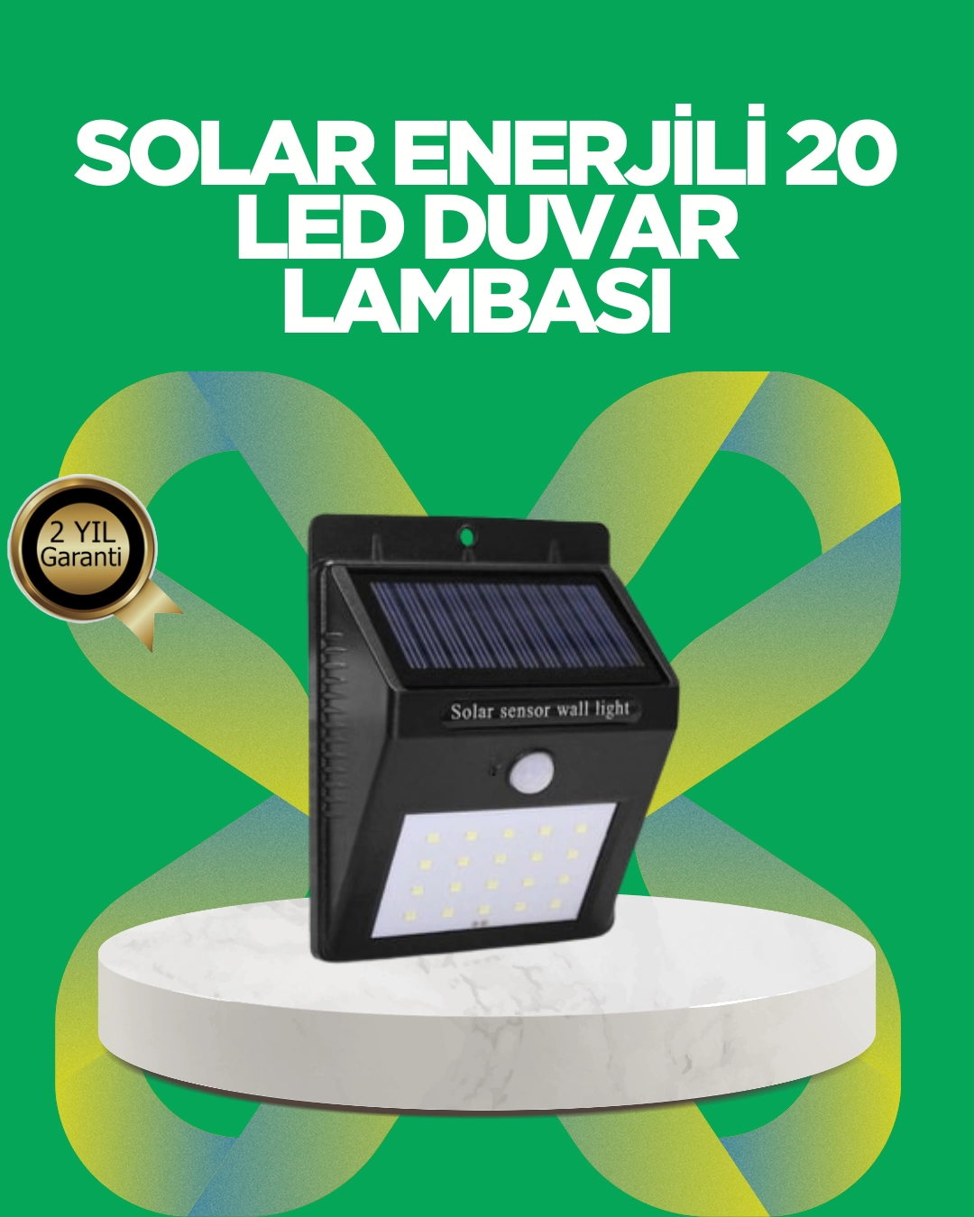Solar Enerjili 20 LED Hareket Sensörlü Duvar Lambası 1 Solar Enerjili 20 LED Hareket Sensörlü Duvar Lambası