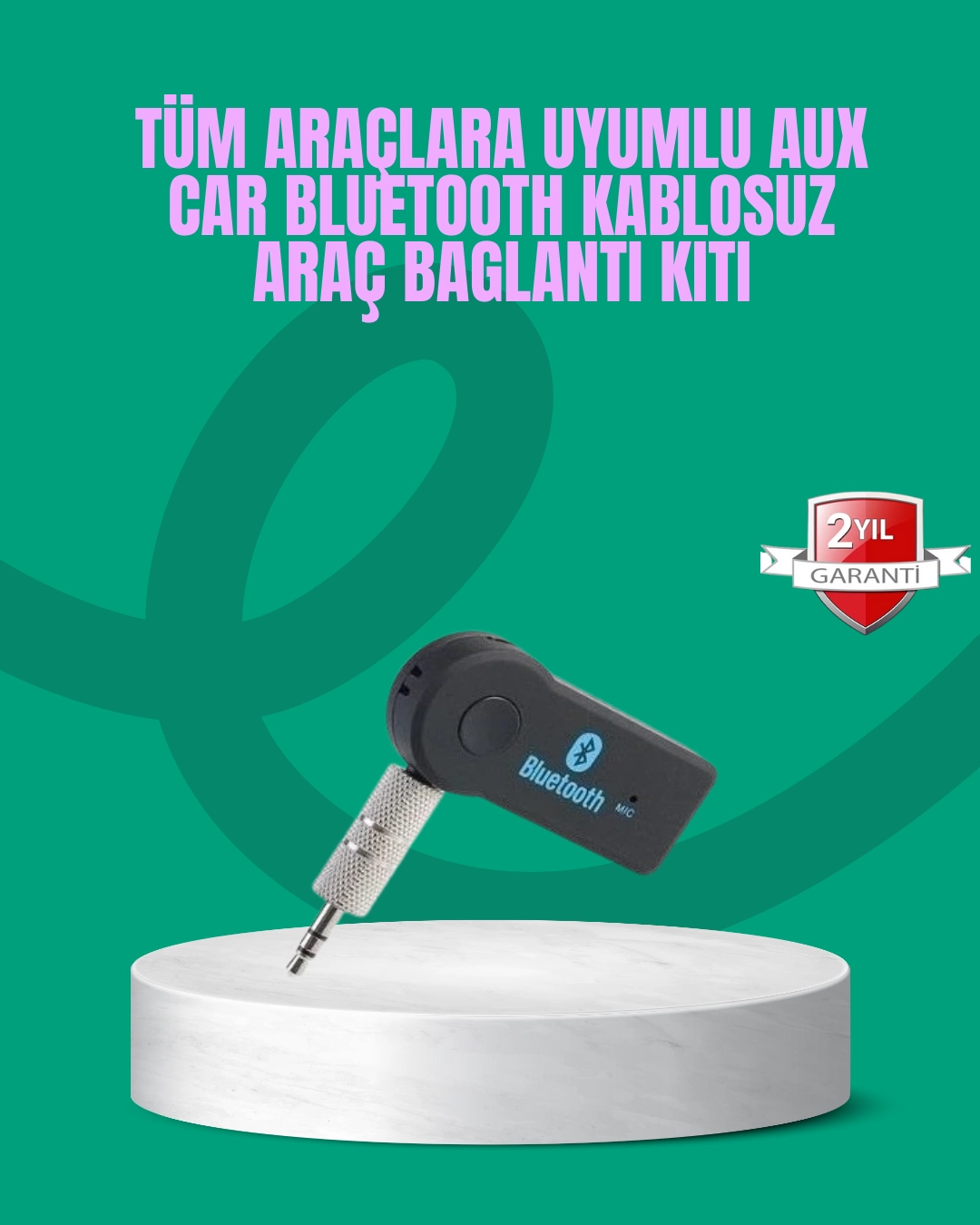 Taşınabilir Bluetooth AUX Araç Müzik ve Konuşma Kiti 1 Taşınabilir Bluetooth AUX Araç Müzik ve Konuşma Kiti