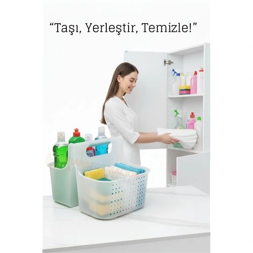 Temizlik Malzemesi Organizer Kutusu –  Çok Amaçlı Düzenleyici Sepet 722348