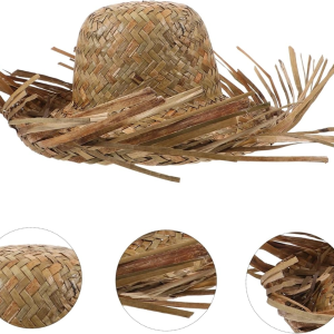 Tropikal Parti Naturel Hasır Hawaii Şapkası 13x36 cm