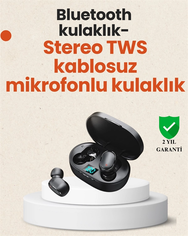 TWS Bluetooth Kulaklık Kulak İçi Kablosuz Dijital Göstergeli Çağrı Cevaplayabilen 1 TWS Bluetooth Kulaklık Kulak İçi Kablosuz Dijital Göstergeli Çağrı Cevaplayabilen