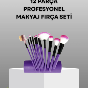 Ultra Yumuşak 12’li Makyaj Fırça Seti – Dökülme Yapmaz, Dalin Şampuan ile Temizlenebilir