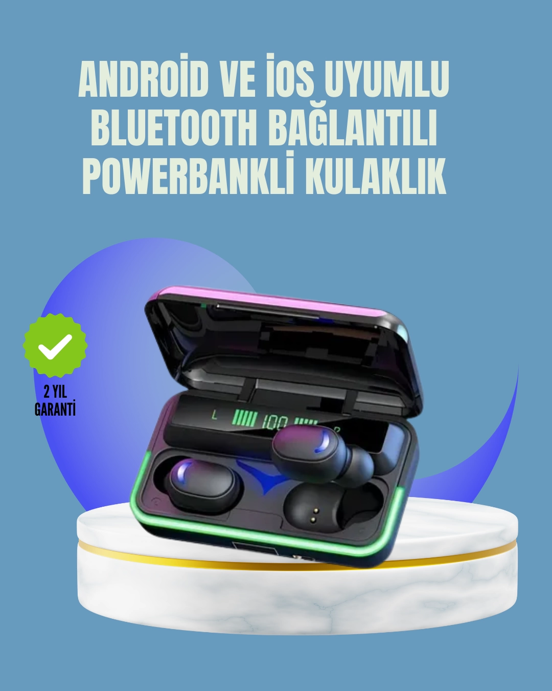 Uzun Pil Ömürlü E10 Powerbank Bluetooth Kulaklık LED Gösterge 1 Uzun Pil Ömürlü E10 Powerbank Bluetooth Kulaklık LED Gösterge