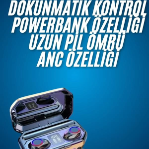 Yeni Nesil Bluetooth Kulaklık Uzun Pil Ömrü El Fenerli Dijital Şarj Göstergeli