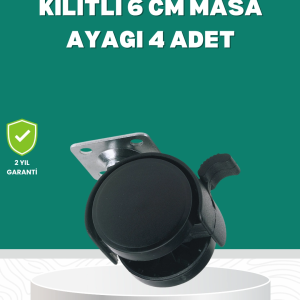 Zemin Korumalı Kilitli Ayak Tekerlek Seti 6 cm