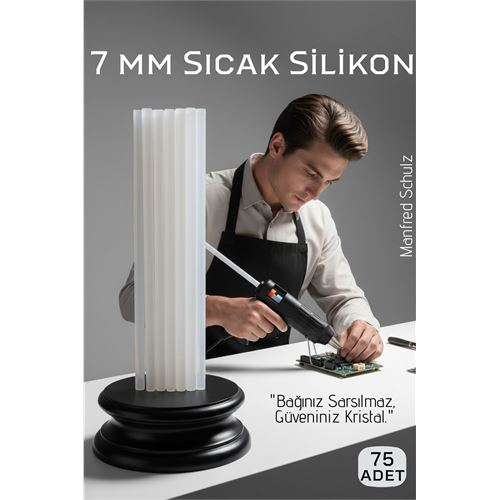75'li Set: 7mm İnce Ultra-Şeffaf Profesyonel Sıcak Silikon – Kristal Berraklığında Güçlü Yapışkan