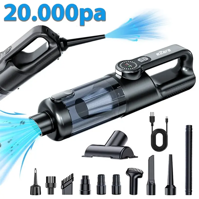 EZERE PowerVac1 20000pa Araç İçi ve Ev Tipi Şarjlı Vakum Süpürge