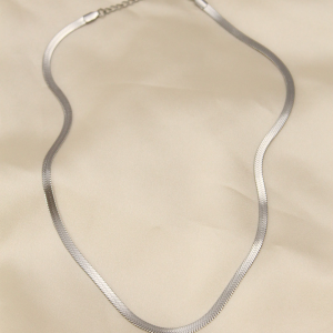 316L Çelik Silver Renk 45 cm İtalyan Zincir Model Kadın Kolye 5886