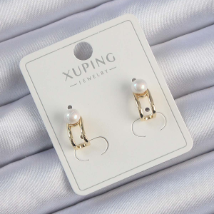 Xuping Gold Renk İnci Taşlı Halka Küpe 5886