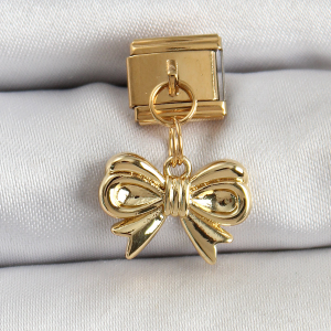 316L Çelik Sallantılı Fiyonk Model Gold Renk Nomination Charm 5886