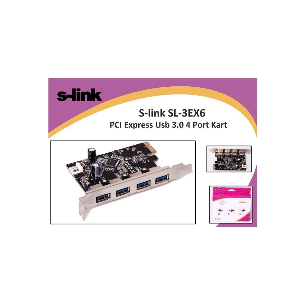 S-LINK SL-3EX6 PCI Express TO USB 3.0 x4 Port Kart(1923)