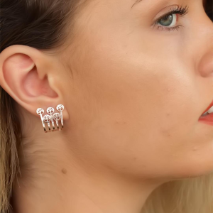 Rose Renk Ağaçlı Bayan Küpe 5886