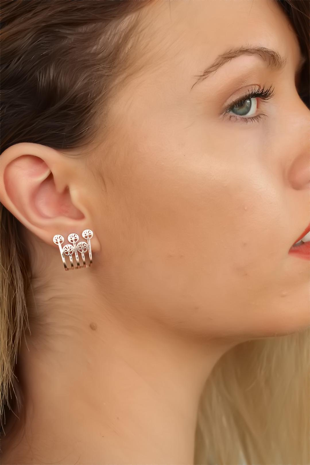 Rose Renk Ağaçlı Bayan Küpe 5886 1 Rose Renk Ağaçlı Bayan Küpe 5886