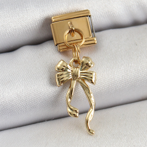 316L Çelik Sallantılı Uzun Fiyonk Model Gold Renk Nomination Charm 5886