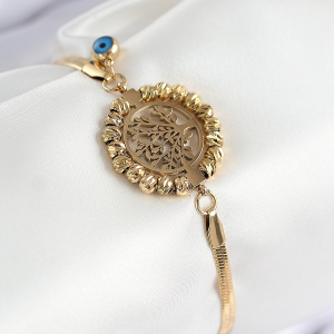 316L Çelik Sallantılı Zirkon Taşlı Çiçek Figürlü Kelebek Model Gold Renk Nomination Charm 5886