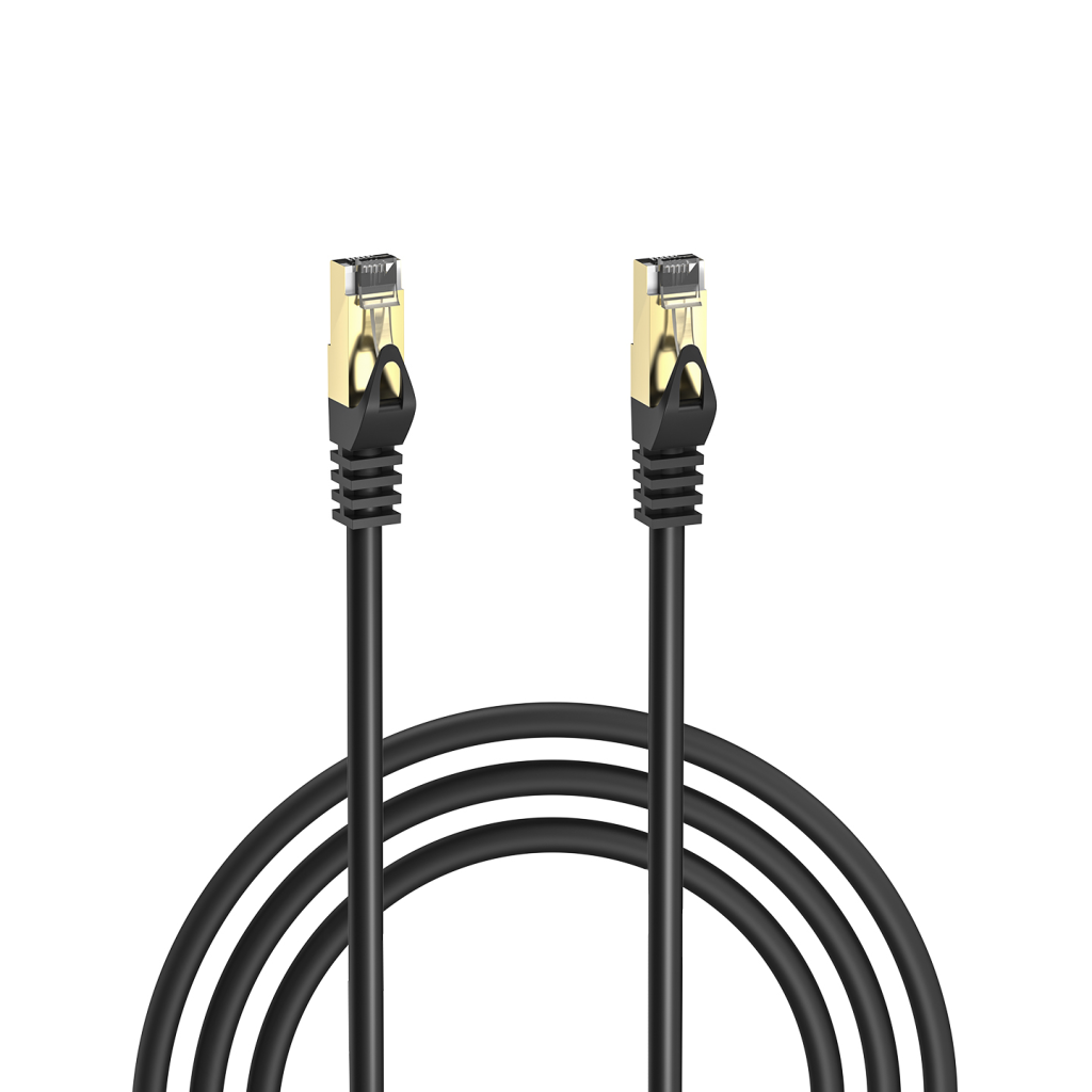 S-LINK MM-CAT703 CAT7 Patch 3Mt Gold Uçlu FTP CCA Ağ Bağlantı Kablosu (Siyah)(1923)