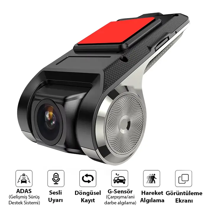 ALLY Full HD Mini Araç İçi Kamera | Geniş Açı Gece Görüşlü Döngüsel Kayıt Kompakt Dash Cam