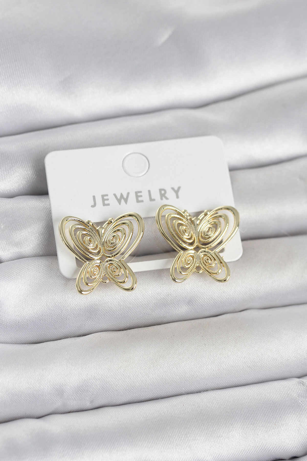 Füsun Küpesi Model Gold Renk Kelebek Model Pirinç Kadın Küpe 5886 1 Füsun Küpesi Model Gold Renk Kelebek Model Pirinç Kadın Küpe 5886