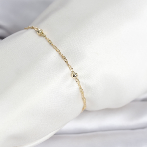 CM 14K Gold Renk Burgu Topçuk Model Kadın Bileklik 5886