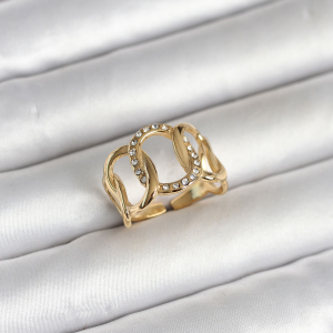 316L Çelik Gold Renk Samanyolu Model Kadın Yüzük 5886