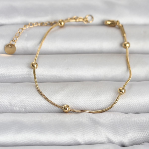 316L Çelik Gold Renk Top Zincirli Kadın Bileklik 5886