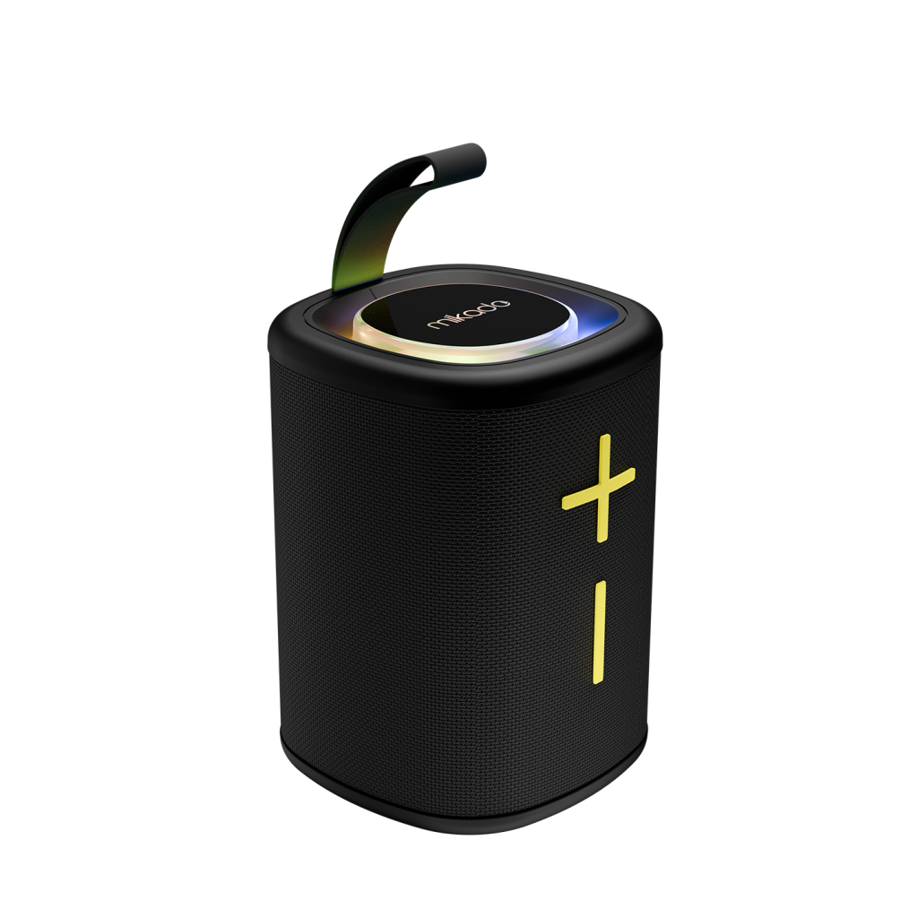 MIKADO MD-26BT 6W Taşınabilir USB/AUX/BT/TF RGB Işıklı 1200mAh IPX66 Su Geçirmez Bluetooth Speaker (Siyah)(1923)