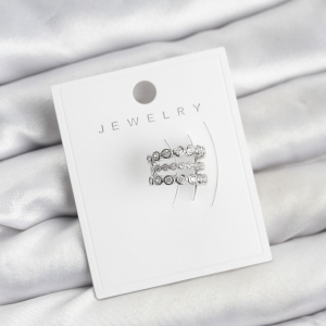 Gümüş Renk Zirkon Taşlı Pirinç Kıkırdak Earcuff Küpe 5886