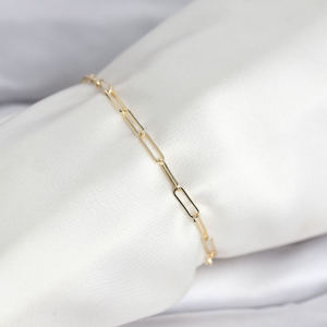 CM 14K Gold Renk Ataç Zincir Model Kadın Bileklik 5886
