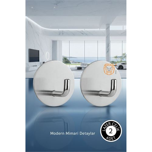 2'li Banyo ve Mutfak Askı Seti - SUS304 Lazer Kesim Çelik Ultra Güçlü Yapışkanlı Askı