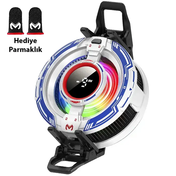 MEMO CX16 iOS Android Soğutucu 15W15W Manyetik RGB Telefon Soğutucu – Anında Hızlı Soğutma Sessiz Fan Tüm Akıllı Telefonlarla Uyumlu