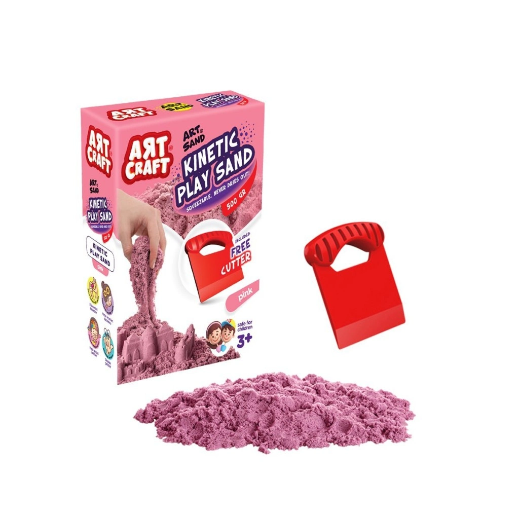 03688  AKSESUARLI PEMBE KİNETİK OYUN KUMU 500 GR