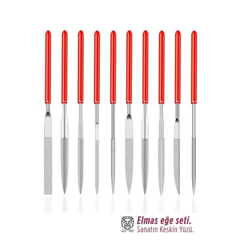 10'lu Profesyonel Elmas Eğe Seti | Hassas Metal Ahşap Cam İşleme Törpüsü 722921