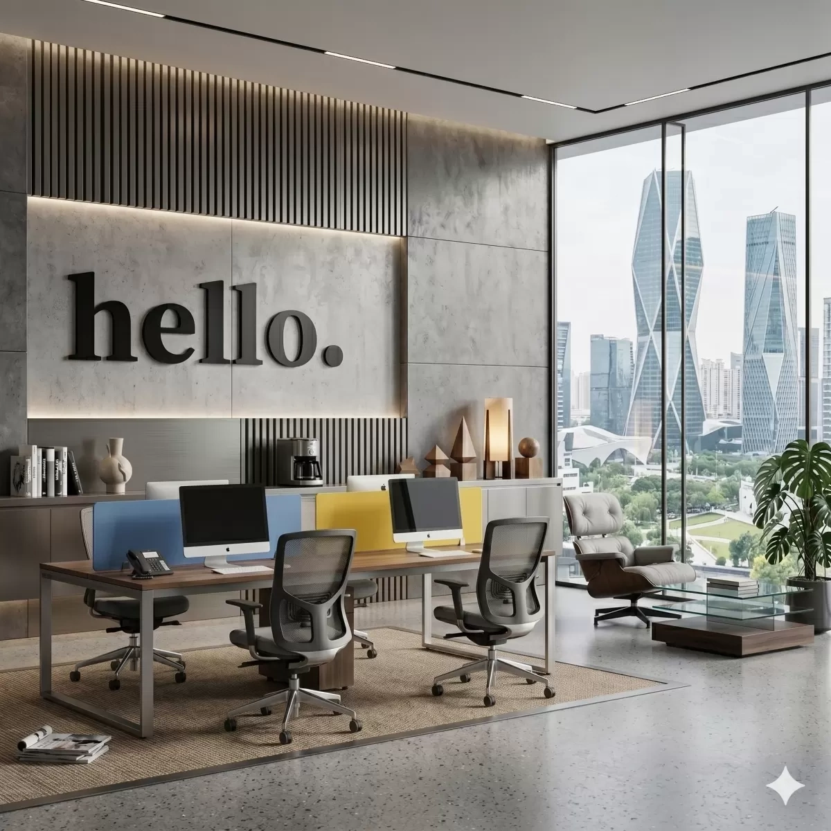 100x35 cm Dev Boy "hello." Yazılı Kırılmaz Pleksi Ayna - Premium Ofis ve Villa Antre Dekoru