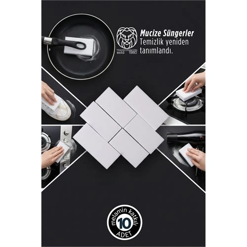 10’lu Mucize Melamin Sünger - Nano Leke Çıkarıcı Sihirli Temizlik Serisi 722896